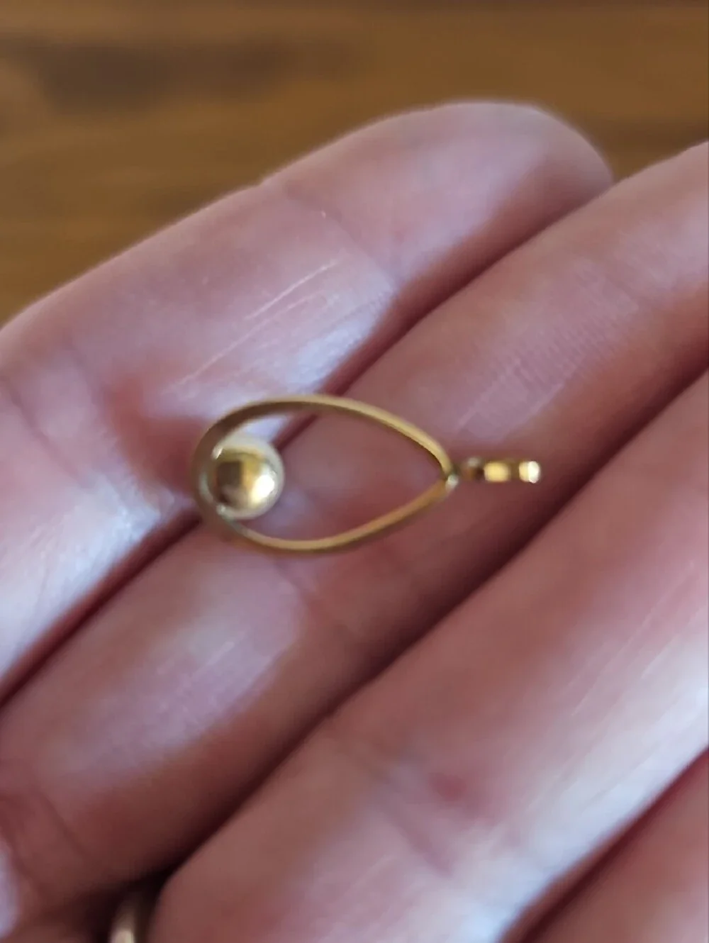 Vintage Gold Plated Teardrop Pearl Pendant